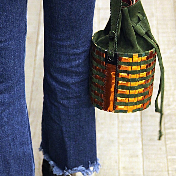 Carolina Wong Copper Green Bucket Bag Eco - Picture 3 of 4